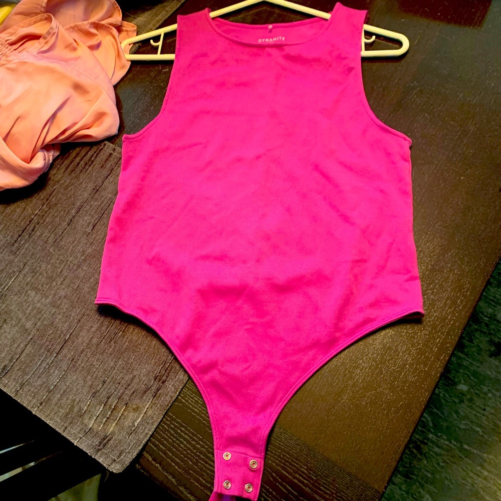 Fuchsia pink bodysuit; near new, never worn only the tags taken off.